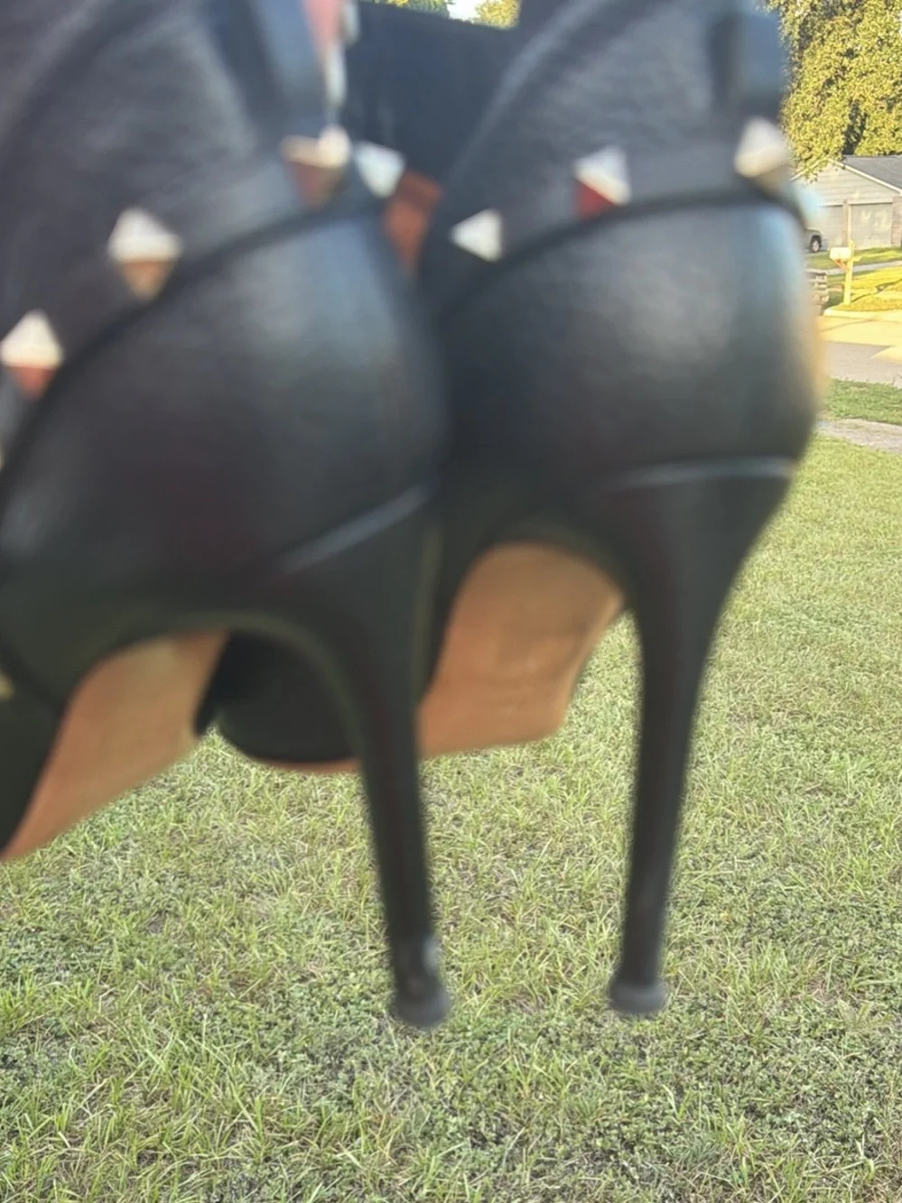 Valentino Black Studded High-Heel Ankle Boot